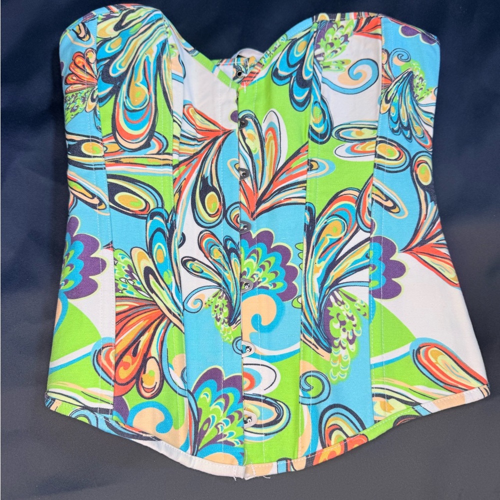 Colorful Strapless corsets Top